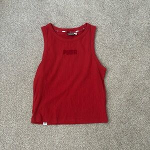 Puma red cropped tank top.